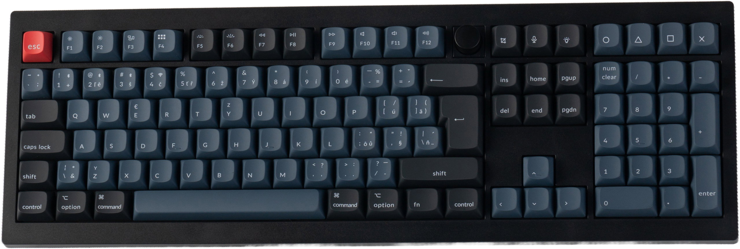 Keychron V6 Max Swappable RGB Backlight Red Switch - Black - Knob Version, CZ/SK - Gaming Keyboard