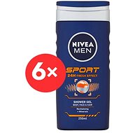 NIVEA Men Sport, 6× 250ml - Shower Gel