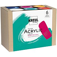 KREUL Triton modern acrylic paint set, 6 × 750 ml - Acrylic Paints for Canvas
