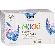 KREUL MUCKI glitter, 6 colours, 6 x 150 ml - Fingerpaints