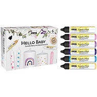 KREUL CANDLE PEN HELLO BABY wax pens for painting candles, 6 pcs - Creative Kit