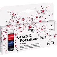 KREUL na sklo a porcelán CLASSIC, 1 - 2 mm, sada 4 barev - Markers