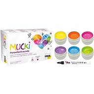 KREUL MUCKI na porcelán, 6 barev a fix, 6 × 50 ml - Fingerpaints
