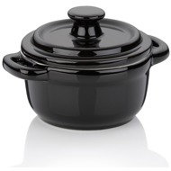 KELA MALIN Baking dish with lid 10 × 8 cm round black - Roasting Pan