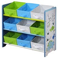 Kesper Children's Storage Rack with 9 Fabric Boxes, Blue - Shelf