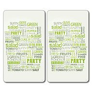 Kesper Set of 2 Glass Chopping Boards motif: salad 52x30cm - Chopping Board