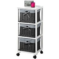 Kesper Mobile Storage Rack with storage boxes - grey decor - Shelving Unit