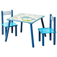 Kesper Set: Children's Table with Two Blue Chairs - Children's Furniture