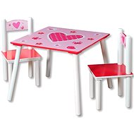 Set of Children's Table with Two Chairs, Pink - Children's Furniture