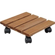 Kesper Plant Roller, Square, Brown Pine - Flower Table