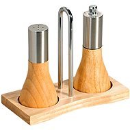 Kesper Table Set for Salt and Pepper Shaker, Height of 13cm, Rubber Wood and Stainless Steel - Manual Spice Grinder