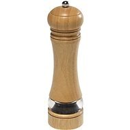 Kesper Pepper Mill 22cm, Rubber Wood, Lacquered, with Transparent Base - Manual Spice Grinder