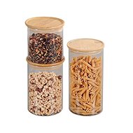 Kesper Set of 3 glass jars with bamboo lid - Food Container Set