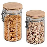 Kesper Set of 2 glass jars with bamboo lid - Food Container Set