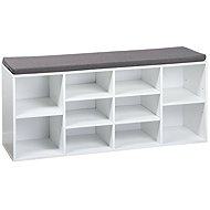 Kesper Shoe rack with seat 103 × 29,5 × 48 cm, white/grey - Shoe Rack