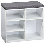Kesper Shoe rack with seat small 51,5 × 29,5 × 48 cm, white/grey - Shoe Rack