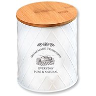 Kesper Storage container, diameter 11 cm, metal/bamboo, white - Storage Jar