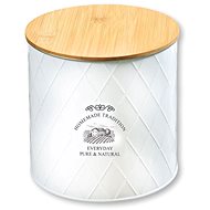Kesper Storage container, diameter 17,3 cm, metal/bamboo, white - Storage Jar