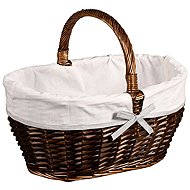 Kesper Shopping basket with textile insert 45 × 34 cm, willow - Shopping Basket