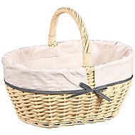 Kesper Shopping basket with textile insert 45 × 34 cm, light willow - Shopping Basket