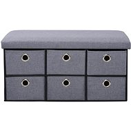 KESPER Upholstered chest of drawers, 6 compartments, 76 × 38 × 38 cm, light grey 15950 - Chest of Drawers
