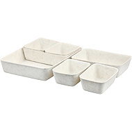 Kesper Drawer organiser set, plastic felt, white - Drawer Organiser