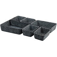 Kesper Drawer organiser set, plastic felt, grey - Drawer Organiser