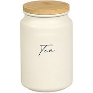 KESPER Storage container for tea, diameter 9,5 cm, metal/bamboo, white - Kitchen Organiser