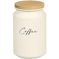 KESPER Coffee storage container, diameter 9,5 cm, metal/bamboo, white - Kitchen Organiser