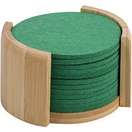 Kesper Bamboo/felt coasters, diameter 10 cm, 12 pcs, green - Coaster
