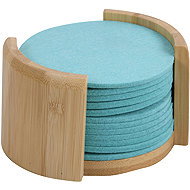Kesper Bamboo/felt coasters, diameter 10 cm, 12 pcs, blue - Coaster