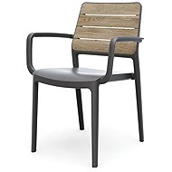 Keter DECO PORTO with armrests - ashwood / graphite - Garden Armchair