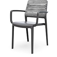 Keter DECO PORTO with armrests - storm grey / graphite - Garden Armchair