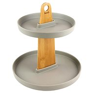 Ceramic and wood double-decker plate Violin Kinghoff 73975 - Tiered Stand