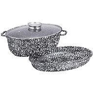Ceramic baking dish 38 cm with grid and lid Kb-7367 - Roasting Pan