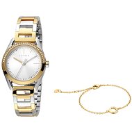 ESPRIT Lock Stones Silver Gold T/T MB SET ES1L117M0085 - Women's Watch
