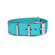 VUCH Nylon Strap, Blue/Rose Gold P1677 - Watch Strap