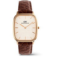DANIEL WELLINGTON Marlon Brown Croc Belly Linen Rose Gold DW00100955 - Watch