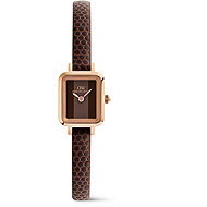 DANIEL WELLINGTON Quadro Mini Brown Lizard Padstow Rose Gold DW00100959 - Watch