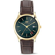 DANIEL WELLINGTON Pathfinder GMT Brown Croc Green Gold DW00100974 - Watch