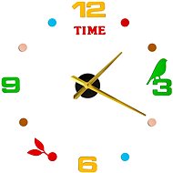 KIK KX3517 Design sticker clock with coloured numerals 80-90 cm - Wall Clock