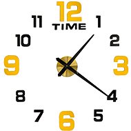 KIK KX3518 Design sticker clock 12 digits, 100-120 cm, black and gold - Wall Clock