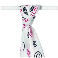 KIKKO XKKO BMB Bamboo towel 90 × 100, Spirals&Bubbles, Magenta Spirals - Children's Bath Towel