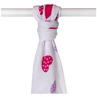 KIKKO XKKO BMB Bamboo towel 90 × 100, Hearts&Waves, Lilac Hearts - Children's Bath Towel
