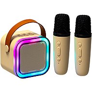 KIK KX3377 Karaoke Bluetooth speaker 6 W, 2 × wireless microphone, beige - Microphone
