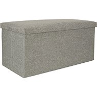KIK folding pouffe with storage space grey 76 × 38 × 38 cm - Ottoman