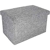 KIK Foldable pouffe with storage space, grey 49 × 31 × 29cm - Ottoman