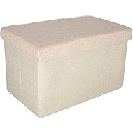 KIK Foldable pouffe with storage space, beige 49 × 31 × 29 cm - Ottoman