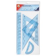 KOH-I-NOOR 7502S Set von geometrischen Zeichengeräten, blau, 4 Stück - Lineal