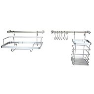 KINGHOFF Kitchen organizer 10 pieces, Metlex - Mx-4540 silver - Kitchen Towel Hangers